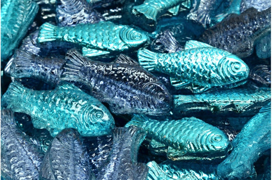 Big Fish Beads, Crystal Glossy Blue Gray (00030-48203), Glass, Czech Republic