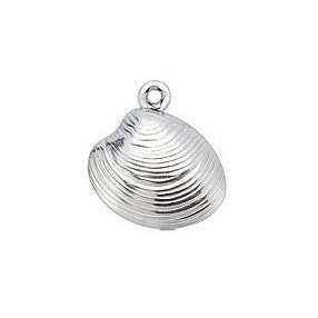 Hollow pendant - clam, approx. 15x15x3 mm, hole approx. 1.5 mm, Stainless Steel 304