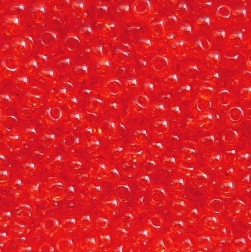 TOHO Round Seed Beads Rocailles, Transparent Lt.Siam Ruby (# 5), Glass, Japan