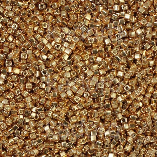 Miyuki Square Beads, Metallic Gold (# 1053), Glass, Japan