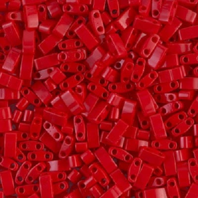 Miyuki Tila / Half Tila / Quater Tila 2-hole Beads, Opaque Dark Red (# 0408), Glass, Japan