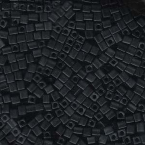 Miyuki Square Beads, Matted Black (# 0401F), Glass, Japan