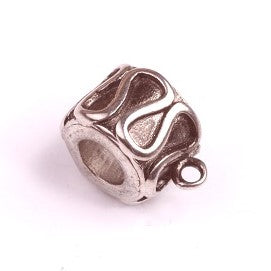 Metal large-hole bead with eyelet - approx. 10x13.5 mm, inner diameter approx. 5 mm, Stainless Steel 304