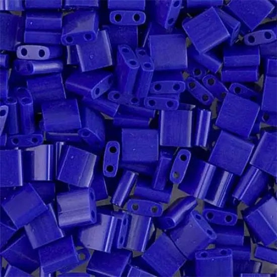 Miyuki Tila / Half Tila / Quater Tila 2-hole Beads, Opaque Cobalt (# 0414), Glass, Japan