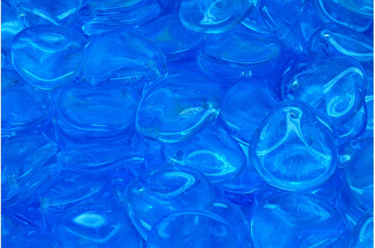 Rose Petal Beads, Transparent Aqua (60000), Glass, Czech Republic