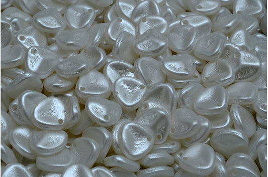 Rose Petal Beads, White Pearl White (02010-25001), Glass, Czech Republic