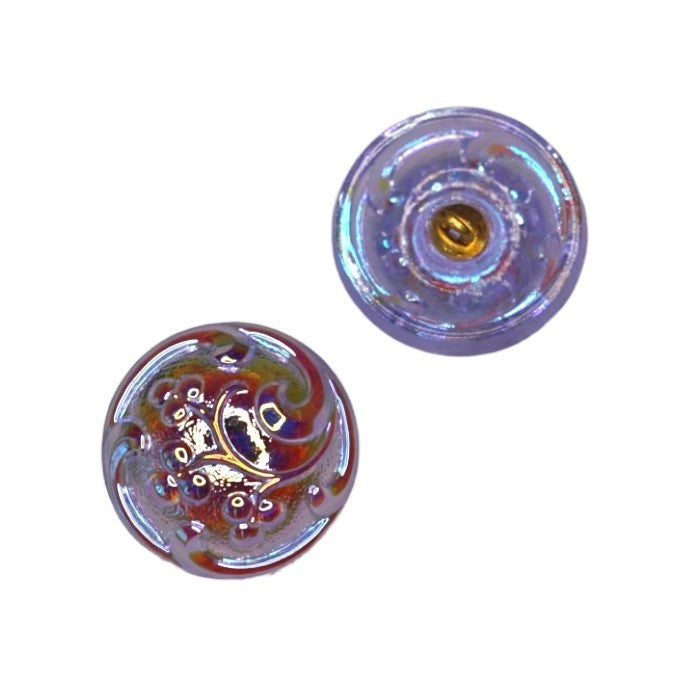 1 件手绘玻璃纽扣，带装饰，尺寸 10（22.5 毫米），玻璃，捷克共和国