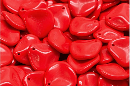 Rose Petal Beads, Opaque Red (93200), Glass, Czech Republic