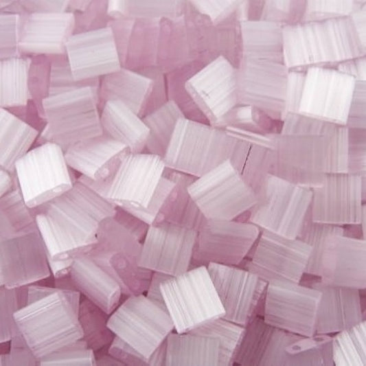 Miyuki Tila / Half Tila / Quater Tila 2-hole Beads, Silk Pale Rose (TL2551), Glass, Japan