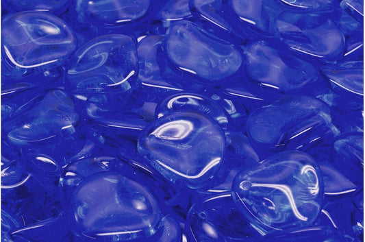 Rose Petal Beads, Transparent Blue (30040), Glass, Czech Republic