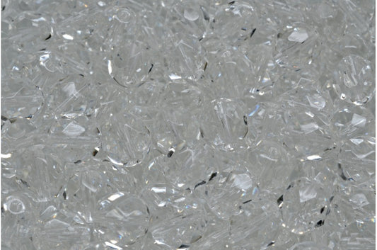 OUTLET 10 grams Faceted Round Fire Polished Beads, 8 x 8 mm, Crystal (00030), Glass, Czech Republic
