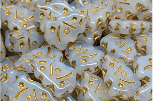 OUTLET 10克圣诞树珠子，蛋白石白金内衬（01000-54302），玻璃，捷克共和国