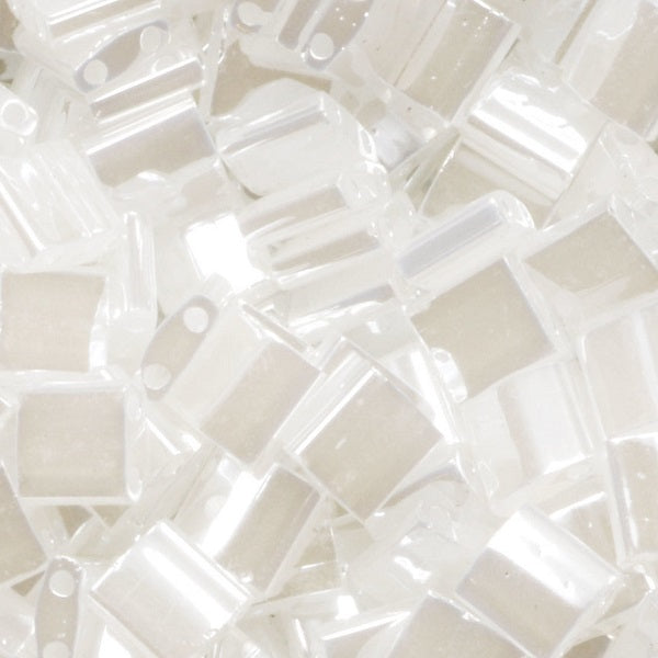 Miyuki Tila / Half Tila / Quater Tila 2-hole Beads, Crystal Ceylon (HTL0511), Glass, Japan