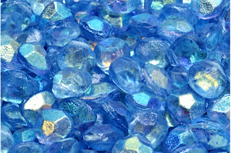 OUTLET 10 克 Briolette 珠子，水晶 Ab 浅蓝色 (00030-28701-34307)，玻璃，捷克共和国