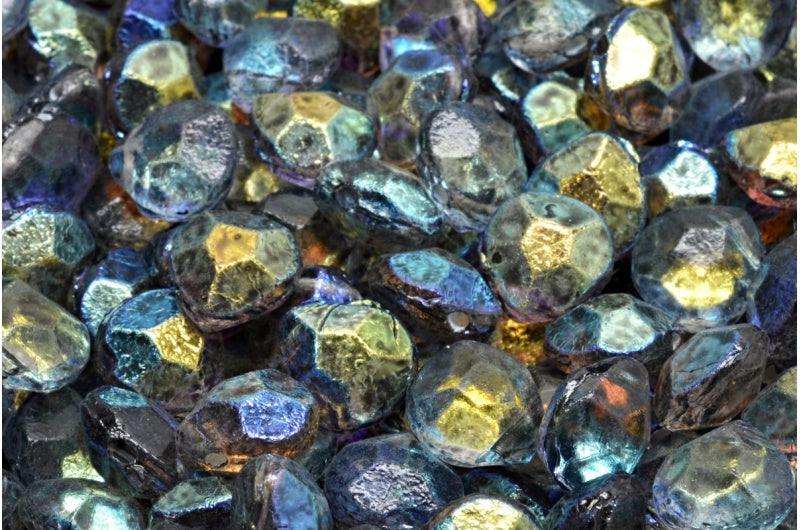 OUTLET 10 grams Briolette Beads, 9 x 11 mm, Crystal Ab 34312 (00030-28701-34312), Glass, Czech Republic