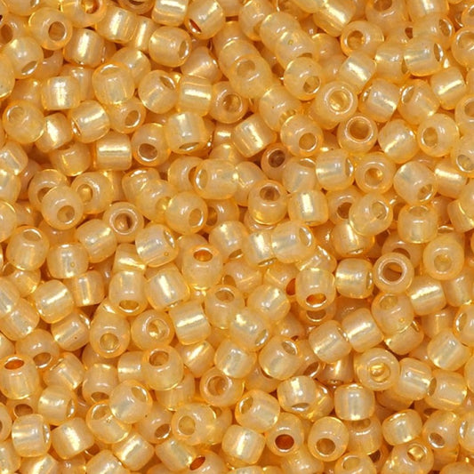 TOHO Round Seed Beads Rocailles, Silver Lined Milky Lt.Topaz (# 2110), Glass, Japan