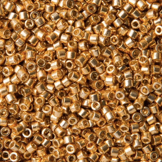 Miyuki DELICA Rocailles, Duracoat Galvanized Gold (# DB1832), Glas, Japan