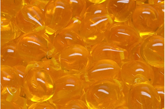 Teardrop Beads, Transparent Yellow (80040), Glass, Czech Republic
