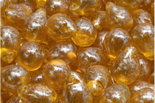 OUTLET 10 grams Teardrop Beads, Transparent Yellow 34301 (80040-34301), Glass, Czech Republic