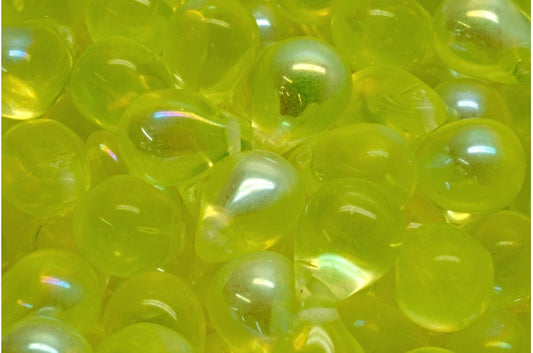 Teardrop Beads, Transparent Yellow Ab (80130-28701), Glass, Czech Republic