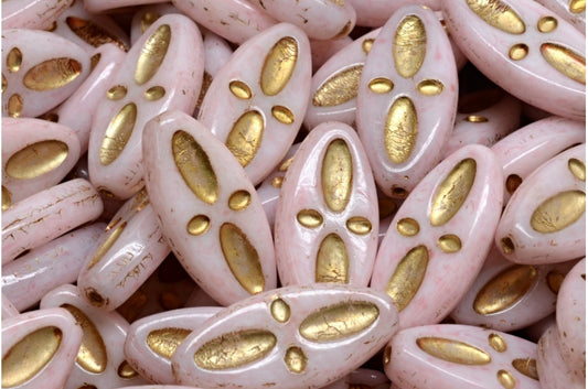 Schiffsauge Ovale Perlen, Weißgold gefüttert 34304 (02010-54302-34304), Glas, Tschechische Republik
