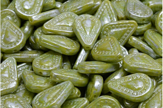 奥特莱斯 10 克花丝泪滴珠，14 x 10 毫米，R5363 银溅 (R5363-86700)，玻璃，捷克共和国