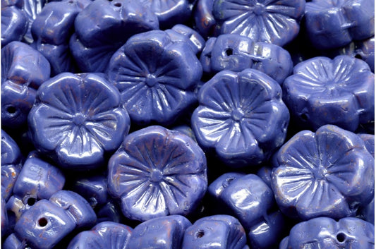 OUTLET 10g Hawaiian Flower Beads, 14 x 14 mm, R0001 4325 (R0001-04325), Glass, Czech Republic