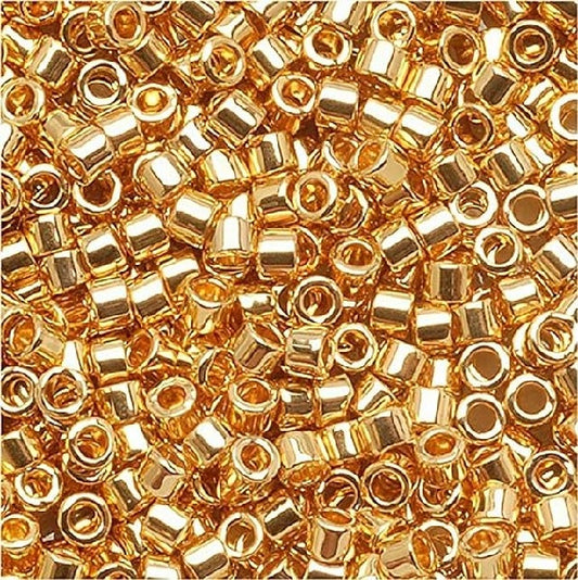 Miyuki DELICA Seed Beads Rocailles, 24KT Gold Plated (# DB0031), Glass, Japan