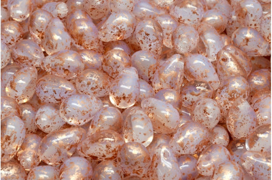 ドロップビーズ、オパールホワイトクリスタル 94402 (01000-00030-94402)、ガラス、チェコ共和国