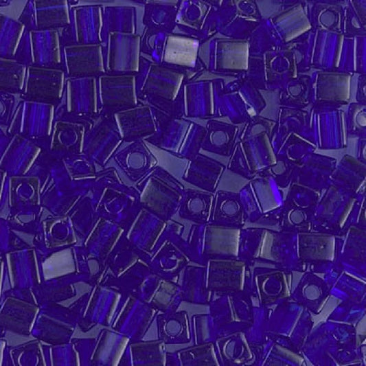 Miyuki Square Beads, Transparent Cobalt (# 0151), Glass, Japan