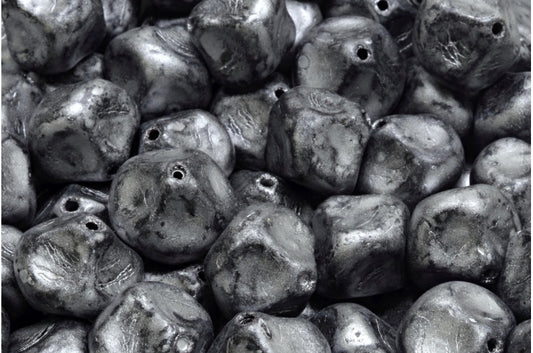 Meteorite Beads, Black Matte 86700 (23980-84100-86700), Glass, Czech Republic
