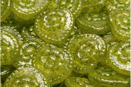 ローズ付きハートビーズ、クリスタル 34310 34302 (00030-34310-34302)、ガラス、チェコ共和国