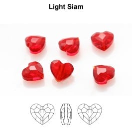 OUTLET 2 pcs Swarovski Love bead 5741 Heart with Hole, 8 x 8 mm, Siam Red (SIAM-RED), Glass, Czech Republic