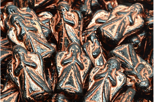 天使珠，黑铜内衬（23980-54307），玻璃，捷克共和国