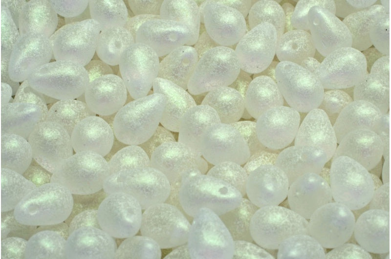 ドロップビーズ、クリスタルグリーンパープルシェード（00030-79303）、ガラス、チェコ共和国