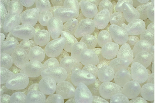 ドロップビーズ、クリスタルグリーンパープルシェード（00030-79303）、ガラス、チェコ共和国