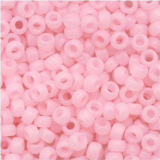 TOHO Round Seed Beads Rocailles, Ceylon Frosted Innocent Pink (# 145F), Glass, Japan