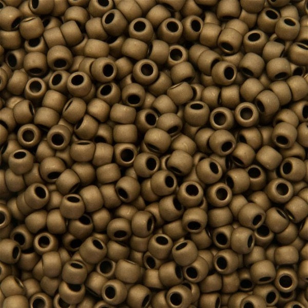 TOHO Round Seed Beads Rocailles, Frosted Bronze (# 221F), Glass, Japan