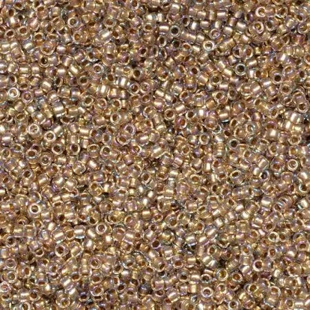 TOHO Round Seed Beads Rocailles, Gold Lined Rainbow Crystal (# 994), Glass, Japan