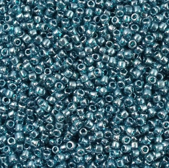 TOHO Round Seed Beads Rocailles, Transparent Lustered Teal (# 108BD), Glass, Japan