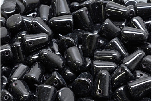 Gumdrop Beads, Black (23980), Glass, Czech Republic