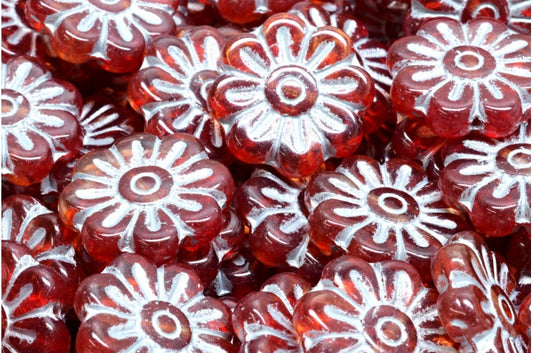 Pressed Beads, R0908 Silver Lined (R0908-54301), Glass, Czech Republic