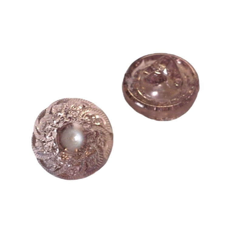 装飾付きハンドペイントガラスボタン2個、サイズ6（13.5 mm）、ガラス、チェコ共和国