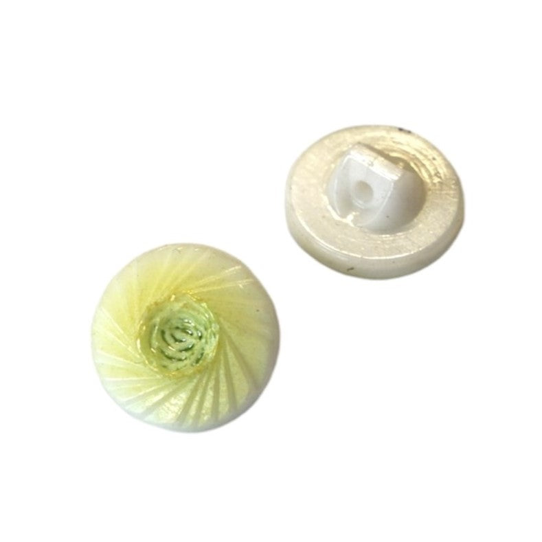 2 件手绘玻璃纽扣，带装饰，6 号（13.5 毫米），玻璃，捷克共和国