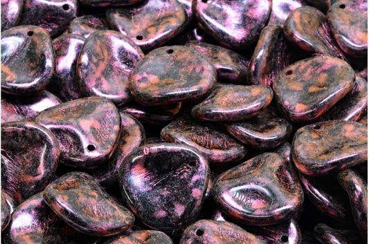 Rose Petal Beads, Black 86944 (23980-86944), Glass, Czech Republic