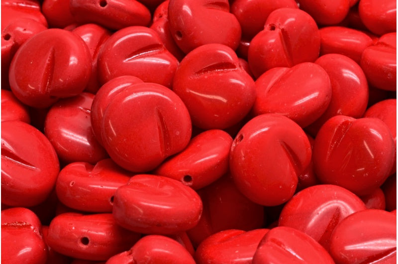 Apple Shaped Beads, Opaque Red (93210), Glass, Czech Republic