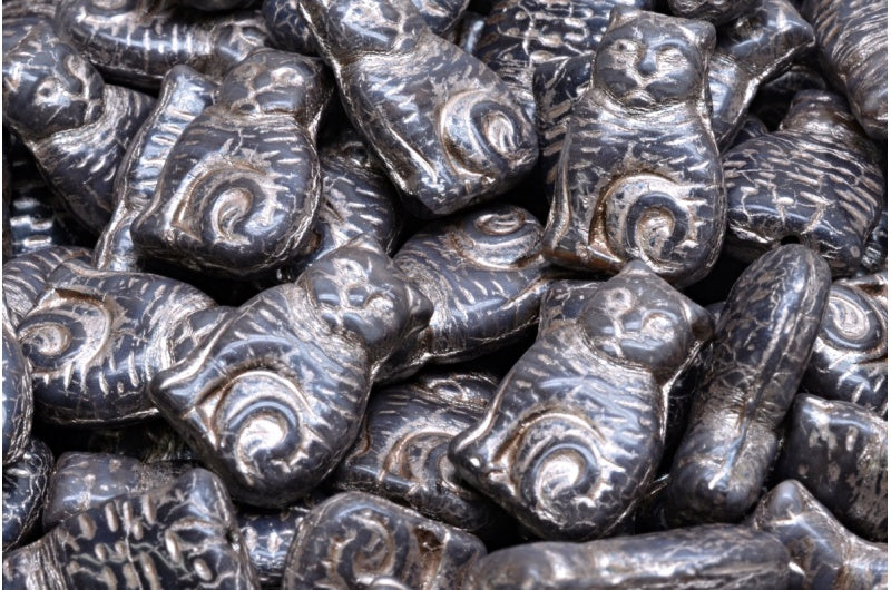 Cat beads, R2439 Copper Lined (R2439-54324), Glass, Czech Republic