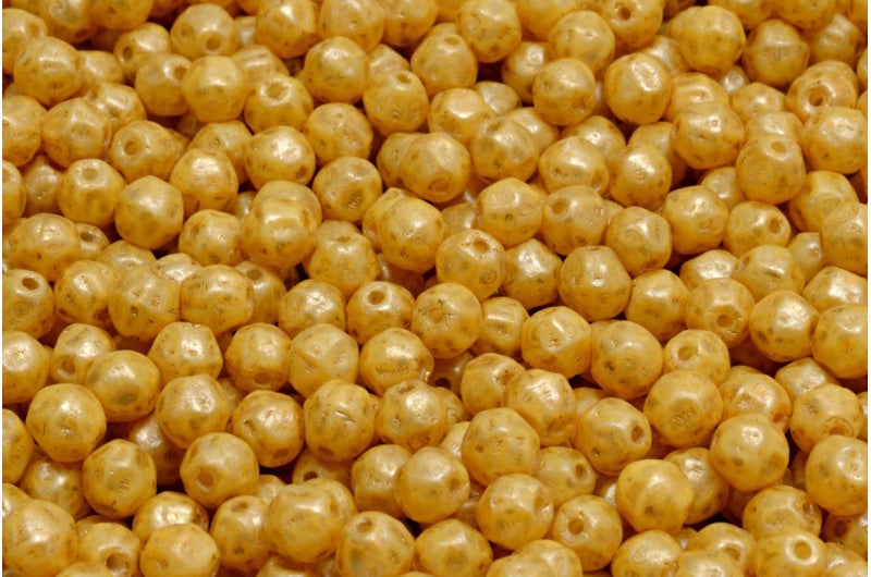 Pressed Beads, White Opal 84302 86720 (02020-84302-86720), Glass, Czech Republic