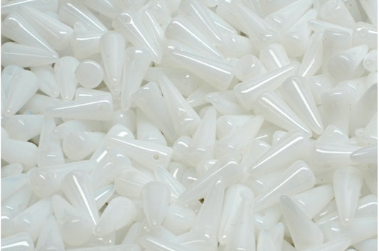尖珠，白色 (02010)，玻璃，捷克共和国