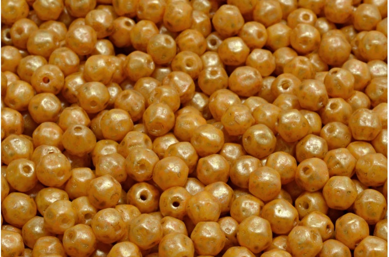 Pressed Beads, White Opal 84303 86720 (02020-84303-86720), Glass, Czech Republic